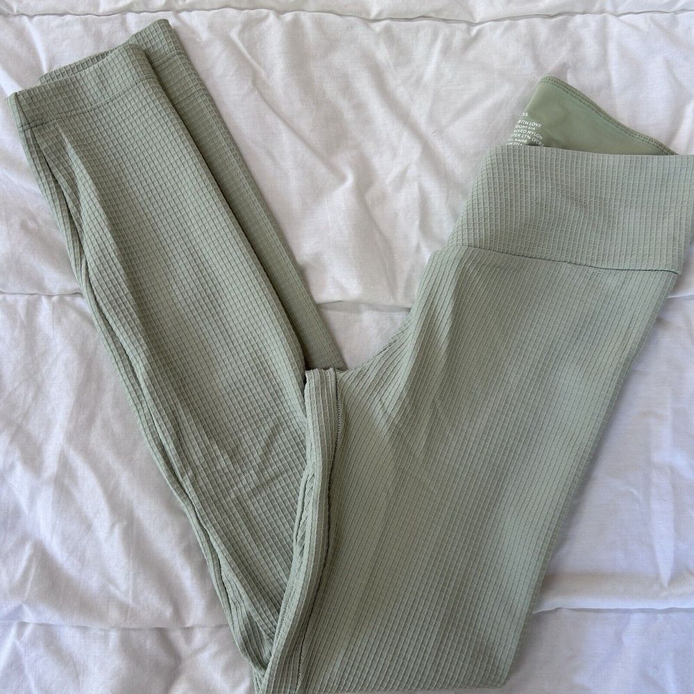 Stone Fox Active Seafoam Green Waffle Leggings Size‎ XS NWOT